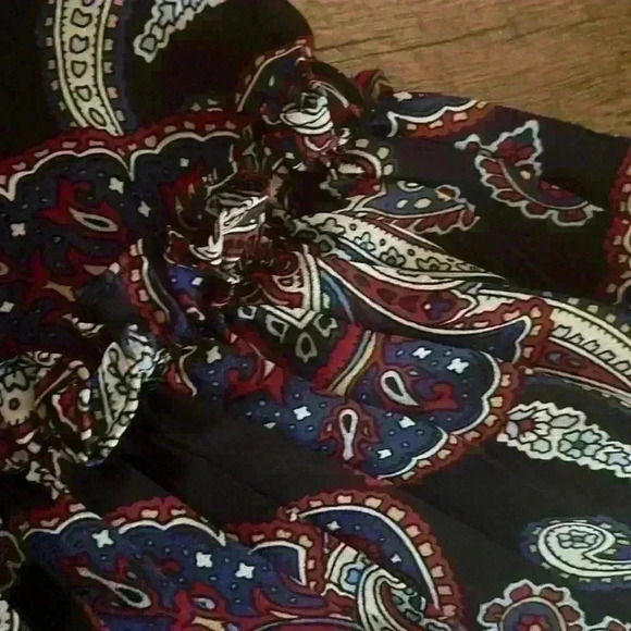 i Jeans by Buffalo Women's sheer blouse black with jewel tones paisley Size XL - Picture 5 of 5
